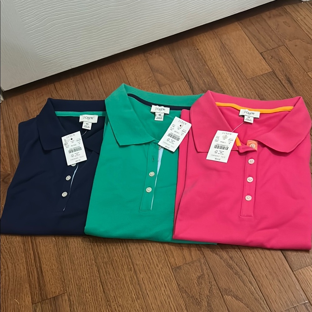J. Crew Women’s Polo Shirt - Pink, Green, and Navy